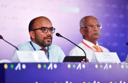 Minister of Finance Ibrahim Ameer (L) with President Ibrahim Mohamed Solih; the minister promised to increase remuneration of security services and other government agencies in 2024-- Photo: Mihaaru