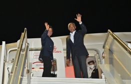 President Ibrahim Mohamed Solih and first lady Fazna Ahmed prior to a trip abroad -- Photo: President's Office