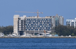 The stalled city hotel in Hulhumalé developed by State Trading Organization (STO) -- Photo: Fayaz Moosa