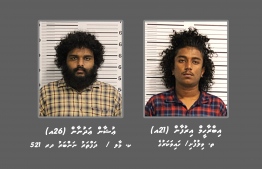 Mugshots of the two suspects-- Photo: Maldives Police