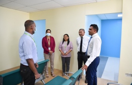 Vice President Faisal Naseem on his visit to Hulhumale' Hospital on September 18 -- Photo: Hulhumale' Hospital