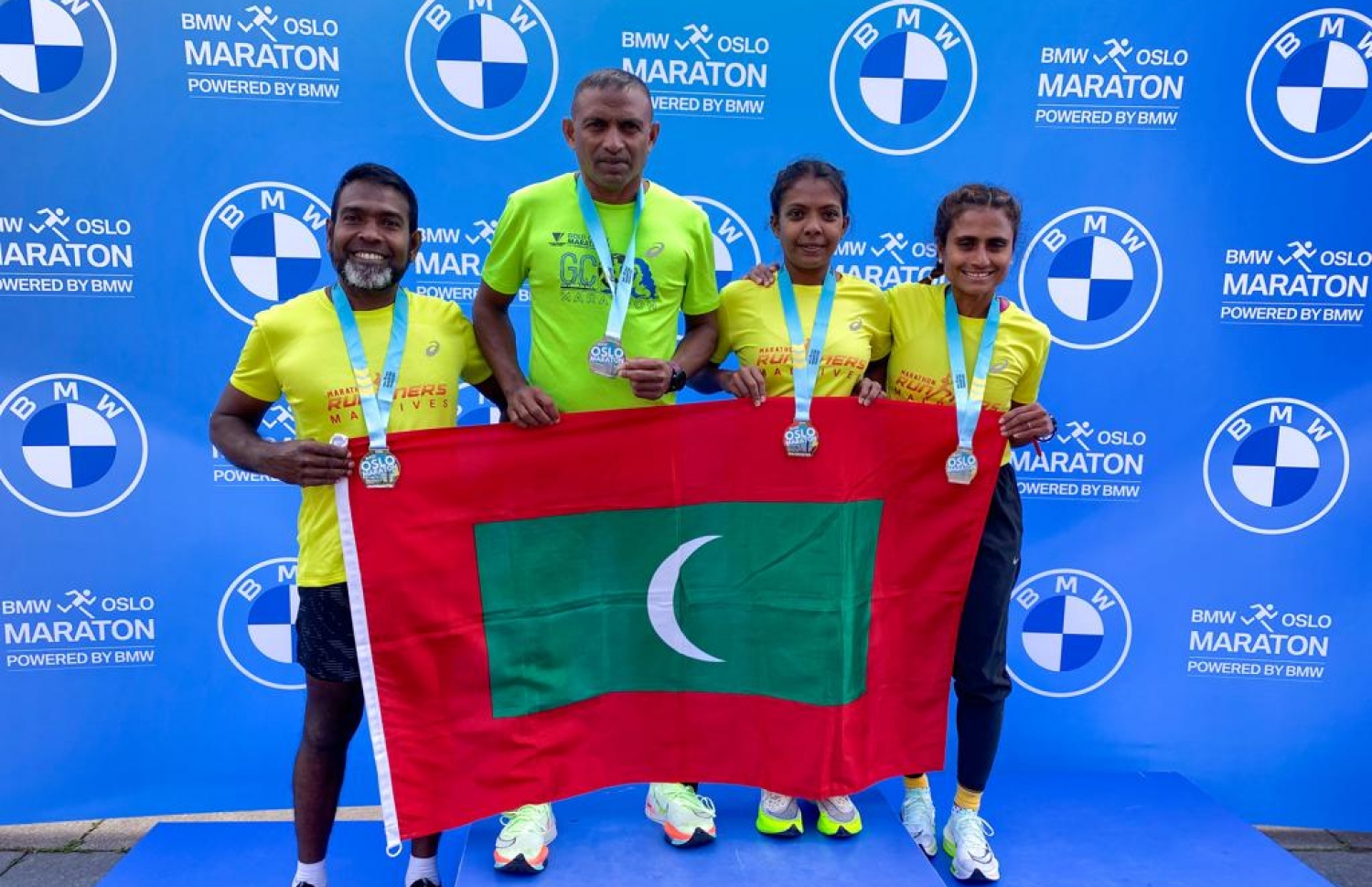 ޝަމްހާ، ރިޝްމީ، ނަސްރު އަދި އަހުމަދު ނަސީރު: މި ހަތަރު ދުވުންތެރިން ވަނީ އޮސްލޯ މެރަތަންގައި ދުވެފަ. ނަސްރު ފިޔަވައި އަނެއް ދުވުންތެރިން ވާދަ ކުރީ ހާފް މެރަތްނަގައި ނަސްރު ވާދަ ކުރީ ފުލު މެރަތަންގައި