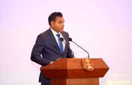 Vice President Faisal Naseem speaking at the "Maldives Brain and Spine Conference 2022