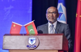 Maldives Foreign Secretary Ahmed Lateef speaking at the ceremony -- Photo: Fayaaz Moosa