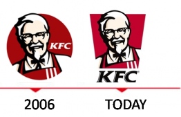 Changes observed on the KFC logo  -- Photo: 1000 Logos