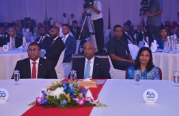 President Solih, First Lady Fazna Ahmed and Tourism Minister Dr. Abdulla Mausoom attending the ceremony -- Photo: Fayaaz Moosa