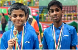Two players who won bronze medals in the doubles under-15 men's category