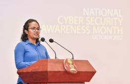 Minister of Environment, Climate Change and Technology Ms. Aminath Shauna, spoke on the importance of cyberspace protection--