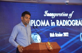 STO MD Husen Amru speaking at the inauguration of the radiography course -- Photo: STO
