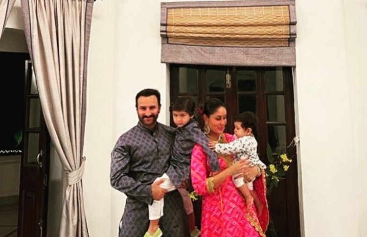 ސައިފް އަލީ ޚާނާއި އޭނާގެ އަންހެނުން އަދި އެމީހުންގެ ދެ ދަރިން.