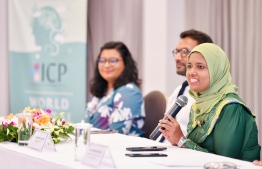 ICP MD and former Minister of Gender Ms. Shidhatha Shareef along with other panelists at the discussion on mental well-being -- Photo: Fayaz Moosa 