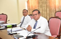 The chair of the parliament Committee on National Security Services (241 Committee), North Hithadhoo MP Mohamed Aslam, at a meeting held of 10th October 2022. PHOTO: MAJLIS