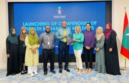 Health Minister Naseem launches the book "Compendium of Health Research in Maldives" -- Photo: Ministry of Health