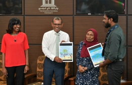 Parliament Speaker officially releases two new books authored by MNU Dean of Students Ms. Leela Ahmed-- Photo: Nishan Ali | Mihaaru