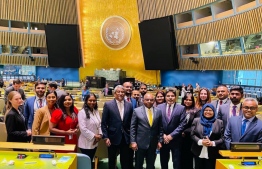 Maldives secure seat at the UN High Rights Council for the third time; Minister of Foreign Affairs Abdulla Shahid with Foreign Affairs officials stationed in New York-- Photo: Foreign Ministry