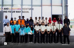 Computer Science major students from four Hulhumale' schools toured the town with Smart Com representatives and observed smart city initiative progress-- Photo: HDC