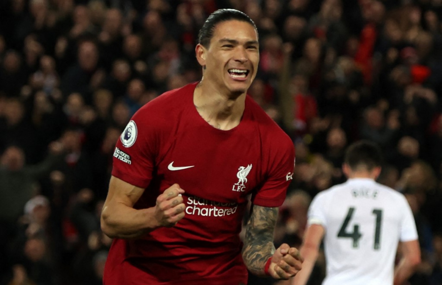 ނޫނޭޒް، ލިވަޕޫލަށް މެޗުގައި ލީޑު ނަގައިދިނުމަށް ފަހު އުފާފާޅުކުރަނީ. -- ފޮޓޯ: އޭއެފްޕީ