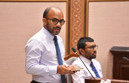 Minister of Finance proposing 2023 state budget at Maldives Parliament on Monday, October 31--