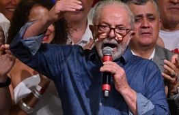 Elected president for the leftist Workers Party (PT) Luiz Inacio Lula da Silva speaks after winning the presidential run-off election, in Sao Paulo, Brazil, on October 30, 2022. - Brazil's veteran leftist Luiz Inacio Lula da Silva was elected president Sunday by a hair's breadth, beating his far-right rival in a down-to-the-wire poll that split the country in two, election officials said. -- Photo: Nelson Almeida / AFP