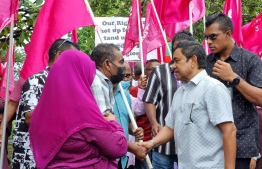Former President Abdulla Yameen meets with his supporters in Addu City-- Photo: PPM