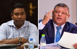 Saleem (R) and Ismail (L); Ismail won Vilimale' constituency seat in the recent Progressive Party of Maldives' (PPM) internal elections by a landslide according to the party--
