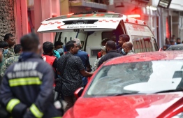 Emergency Response team active at the site of incidence-- Photo: Nishan Ali | Mihaaru