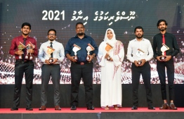 Winners of the Journalism Awards 2021 held by Maldives Media Council-- Photo: Fayaz Moosa | Mihaaru