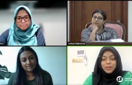 Panelists of the webinar hosted by Women and Democracy on the topic of "The Role of Women in Maldivian Society"