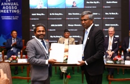 Maldives becomes the latest AOSSG member; CA Maldives Vice President Hassan Mohamed signed on the membership agreement--