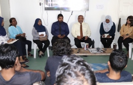 NDA CEO Imad Solih at an earlier meeting with those receiving treatment at an exisiting rehabilitation center.-- Photo: NDA