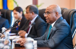 Minister of Foreign Affairs Mr. Abdulla Shahid at the policy dialogue meeting between the Government of Maldives and the European Union (EU)-- Photo: Fayaz Moosa | Mihaaru