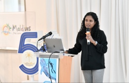 Moderator of the Sustainable Tourism Forum Azfa giving her presentation  -- Photo: Nishan Ali
