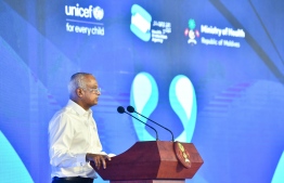 President Ibrahim Mohamed Solih speaking at the ceremony held to launch the national mental health awareness strategy "Kihineih?", in Dharubaaruge on 5th December 2022. PHOTO: MIHAARU