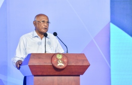 Minister of Health Ahmed Naseem speaks at the opening ceremony of the nationwide mental health awareness campaign; "Kihineh"-- Photo: Fayaz Moosa | Mihaaru