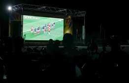 World Cup 2022, France vs. Morocco semi final match viewing at HDC fan zone in Hulhumale' 1 -- Photo: Fayaz Moosa