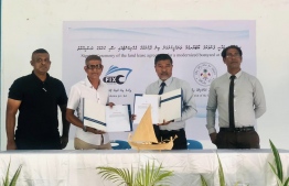 Ceremony held to handover land lease agreement to Fin In Marine Pvt. Ltd. for the development of a boatyard in Kaafu atoll Huraa -- Photo: Huraa Council