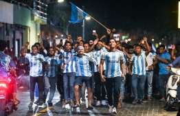 Hundreds and thousands of Argentina's supporters in Maldives; both locals and expat communities came out to the streets to show their joy after their favorite team took home the FIFA World Cup championship title-- Photo: Fayaz Moosa | Mihaaru