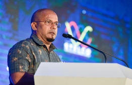 Former Managing Director of State Electric Company Limited (STELCO) Ahmed Shareef speaking at a former ceremony held by the company. -- Photo: STELCO