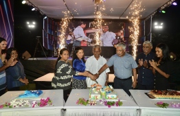 "Champa" Mohamed Moosa's (C) birthday  celebrated at Kuredu Island Resort with brother "Champa" Hussain Afeef and other members of the family -- Photo: Elize