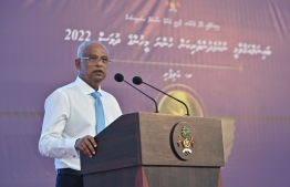 President Ibrahim Mohamed Solih speaking at the ceremony held to mark the International Day of Persons with Disabilities held at Raa Atoll Alifushi -- Photo: President's Office