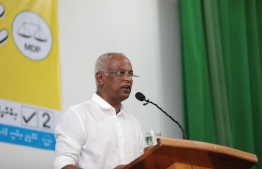 President Ibrahim Mohamed Solih speaking at his campaign rally held in Baa Atoll Eydhafushi -- Photo: