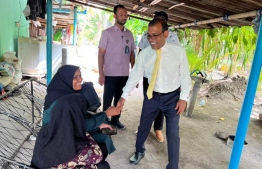 MDP President and Parliament Speaker Mohamed Nasheed during his campaign visits to the Maldives atolls, in January 2023 --