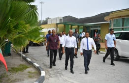 President Ibrahim Mohamed Solih with Addu City Major Ali Nizar during the President's recent visit to Addu City --