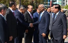 President Ibrahim Mohamed Solih greets Cambodian Prime Minister Hun Sen and his delegation -- Photo: President's Office