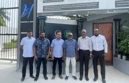 Leaders of the opposition PPM-PNC coalition outside Maafushi Prison after visiting the jailed former President Abdulla Yameen, on 18th January 2023. PHOTO: PPM