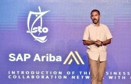 STO's Procurement Department General Manager, Abdul Wahid Moosa speaks about the Ariba network -- Photo: Fayaaz Moosa