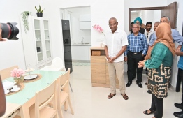 President Ibrahim Mohamed Solih inspects the flats being developed by Fahi Dhiriulhun Corporation under the governments housing projects -- Photo: President's Office