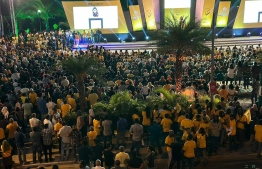 MDP members gathered at President Solih's campaign rally: The largest rally held by MDP in recent times -- Photo: Fayaaz Moosa