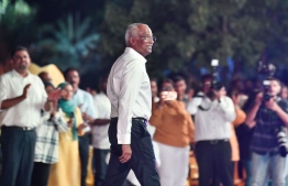 President Ibrahim Mohamed Solih at a campaign rally held in the Artificial Beach area in Malé -- Photo: Fayaaz Moosa