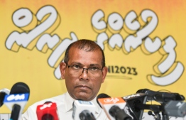 (FILE) Speaker Nasheed at a press conference on January 22, 2023: Nasheed resigned from MDP on Wednesday, May 17, 2023 -- Photo: Fayaz Moosa / Mihaaru